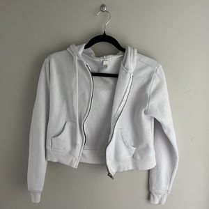 S WHITE; CROPPED FULL TILT ZIP UP